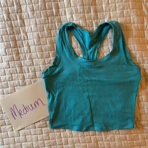 Teal Racerback Crop Top
